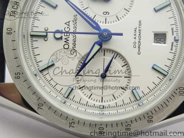 0126 AllSeason Speedmaster ’57 Co-Axial OMF 1:1 Best Edition White Dial Blue Markers A9300 (Free Leather Strap) 8132